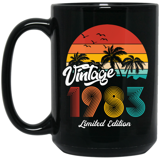 Vintage 1983, 1983 Birthday, 1983 Limited Edition, 1983 Retro Black Mug