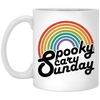 Spooky, Scary, Sunday, Rainbow Spooky, Retro Scary White Mug