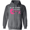 Stay warm and join the fight against cancer with this stylish hoodie! It features a pink ribbon, along with a pink feather design, making it the perfect way to show your support for breast cancer awareness. It's great for October and beyond, all while helping to raise crucial funds for cancer research.