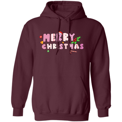 Merry Christmas, Pinky Christmas, Pink Lover, Christmas Lover, Merry Christmas, Trendy Christmas Pullover Hoodie