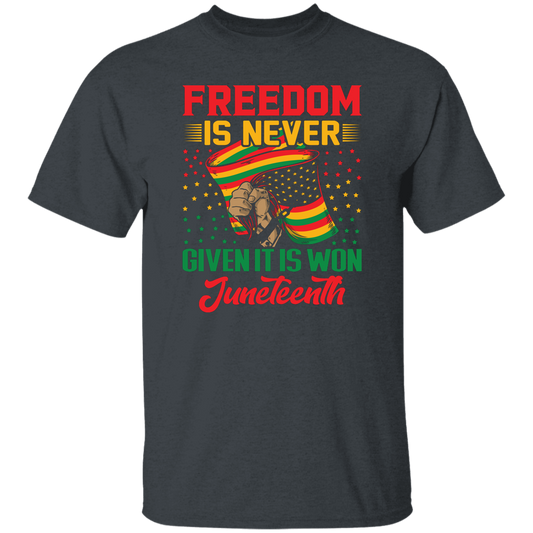 Freedom Is Never Given It Is Won Juneteenth, Black Matter Unisex T-Shirt