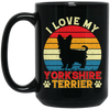 I Love My Yorkshire Terrier, Retro Yorkshire, Yorkshire Silhouette Black Mug