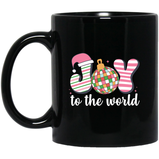 Joy To The World, Disco Balls, Tis The Season, Disco Verse Black Mug