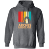 Arches National Park, Retro Arches, Arches Silhouette Pullover Hoodie