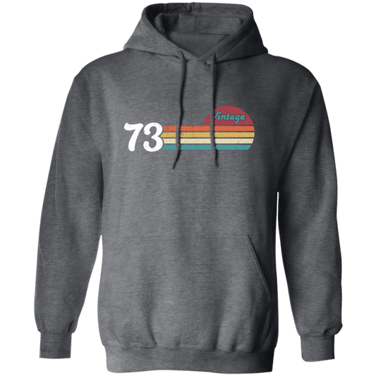 Vintage Gift For 73, 1973 Vintage Birthday, Retro Sunset 1973 Gift Pullover Hoodie