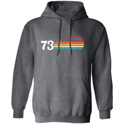 Vintage Gift For 73, 1973 Vintage Birthday, Retro Sunset 1973 Gift Pullover Hoodie