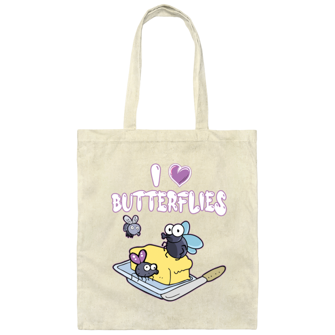 I Love Butterflies, Cute Butterflies, Animal Lover, Funny Flies Gift Canvas Tote Bag