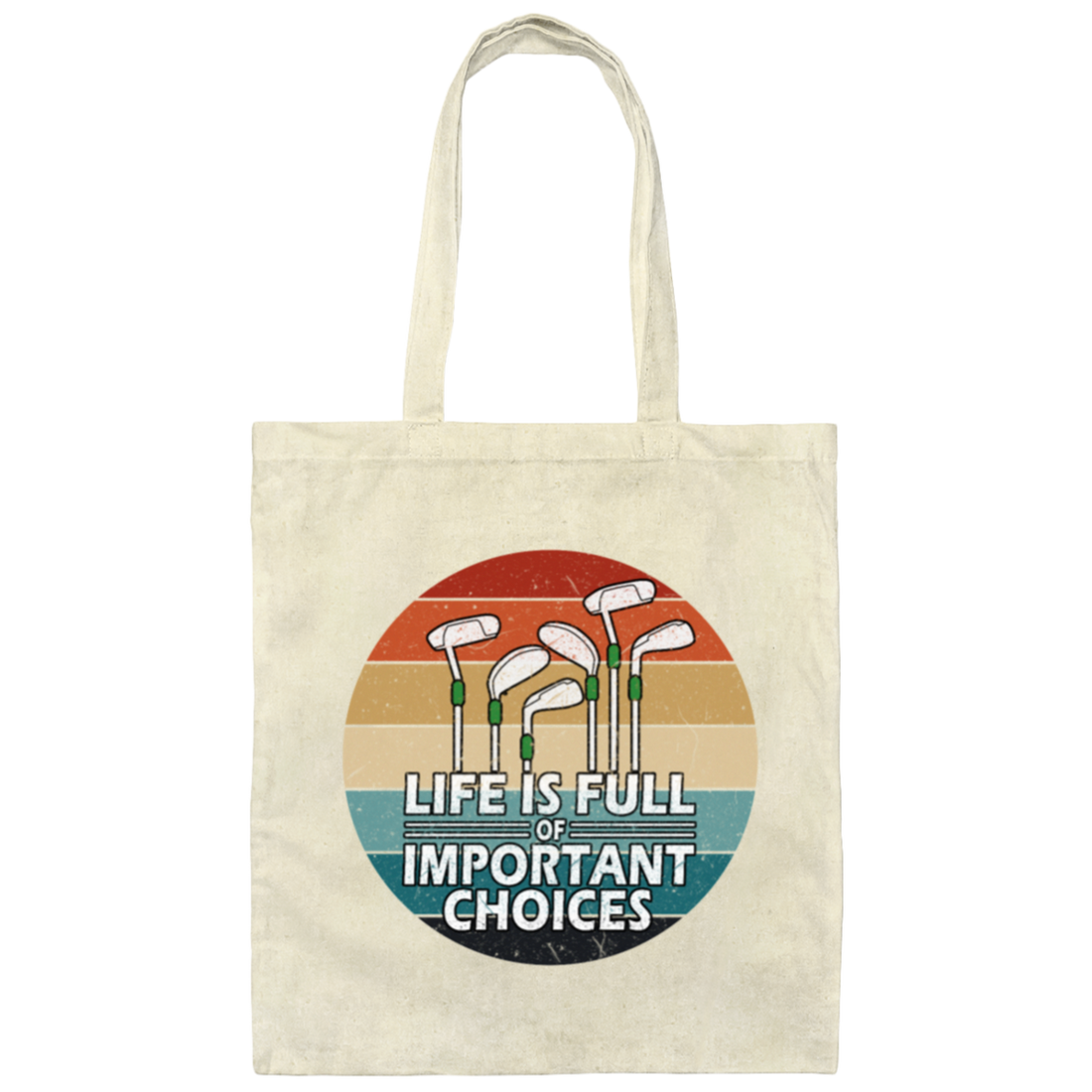 Vintage Golf Life is Full Of Important Choices Canvas Tote Bag