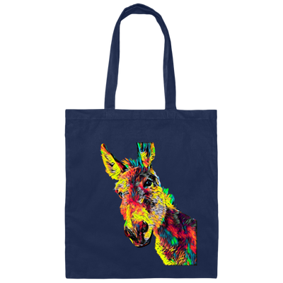 Donkey Colored Design Jackass Mule For Animal Lovers Owners True Friend Colorful Canvas Tote Bag
