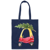 Baby Car Watercolor, Car Bring Xmas Tree, Cute Xmas Car, Merry Christmas, Trendy Chrismas Canvas Tote Bag