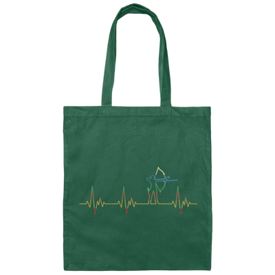 Retro Archer Heartbeat Electrocardiogram Canvas Tote Bag