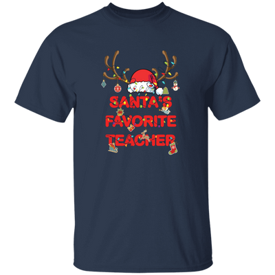 Santa Favorite Teacher, Santa Teacher, Funny Santa, Deer Santa Unisex T-Shirt