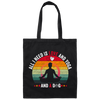 Yoga Lover Gift Retro Gift All I Need Is Love And Yoga And A Dog Canvas Tote Bag