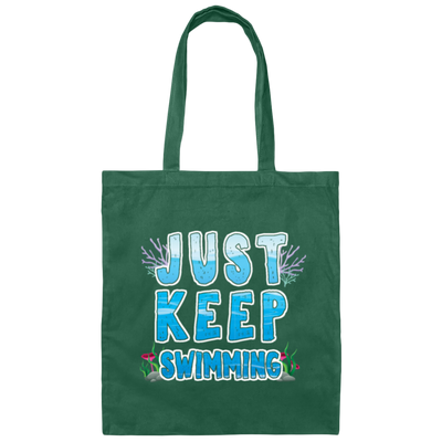 Just Keep Swimming, Best Swimmer, Coral Reefs Swimmer, Swim Team Canvas Tote Bag