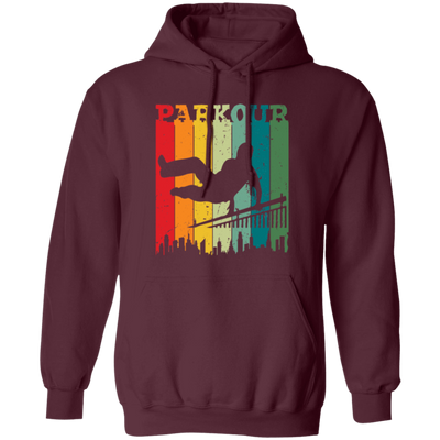 Parkour, Retro Surfing Player, Surfer, Surfing Team Pullover Hoodie