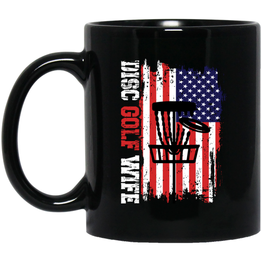 Disc Golf Wife, American Disc Golf, Disc Golf Game Black Mug