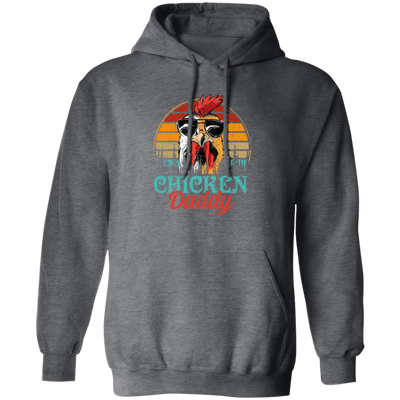 Chicken Daddy Gift, Love Retro Chicken, Father's Day Gift Pullover Hoodie