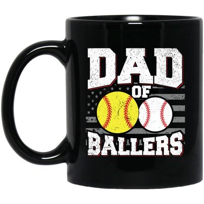 Baseball Sport, Dad Of Ballers, Retro Baseball Player Black Mug