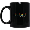 Ice Hockey Heartbeat, Ice Hockey Gift, Love Ice Hockey, Hockey Sport Lover Black Mug