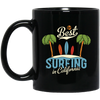 Best Surfing In California, Love Beach, California Vacation Black Mug