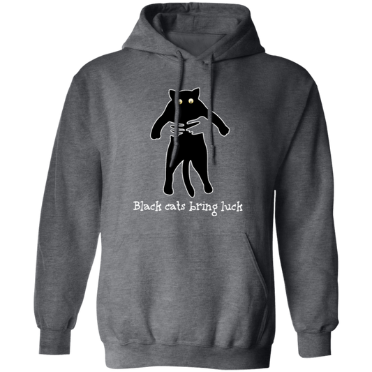 Black Cats Bring Luck, Love Cat, Best Black Cat, Hold Black Cat Pullover Hoodie