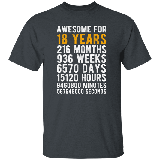 Awesome 18th Birthday, 18 Years Old, Love 18th Gift, 18th Year In Life Unisex T-Shirt