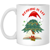 Reading Is Lit, Christmas Tree, Christmas Book, Merry Christmas, Trendy Christmas White Mug