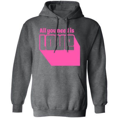 All You Need Is Love, Cute Love, Pink Love, Love Silhouette Pullover Hoodie