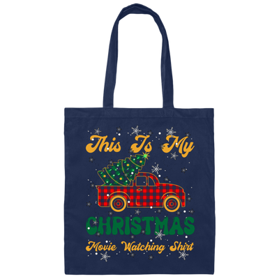 This Is My Christmas Movie Watching, Merry Christmas, Trendy Christmas Canvas Tote Bag