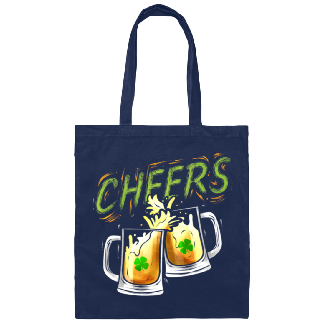 Patrick Party, Cheers With Beers And Shamrock, Love Beer And Shamrock Canvas Tote Bag