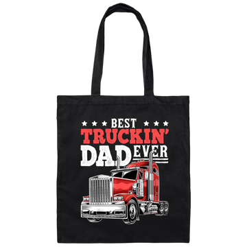 Truck Lover, Best Truckin Dad Ever, Love Truckin In Vintage, Dad Gift Canvas Tote Bag