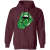 Patrick Lips, Patrick Glitter, St. Patrick_s Day, Patrick Leaves Pullover Hoodie