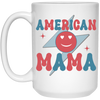 Mama American, Groovy Mama, Retro Mama, Smile Icon White Mug