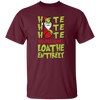 Hate Hate Hate, Double Hate, Loathe Entirely, Angry Grinch, Merry Christmas, Trendy Christmas Unisex T-Shirt