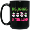 Rejoice In The Lord, Love Snowman, Four Snowman, Set Of Snowman, Merry Christmas, Trendy Christmas Black Mug