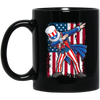 Dabbing Uncle, 4th Of July Gift, Great July 4th, American Flag, US Dabbing Black Mug