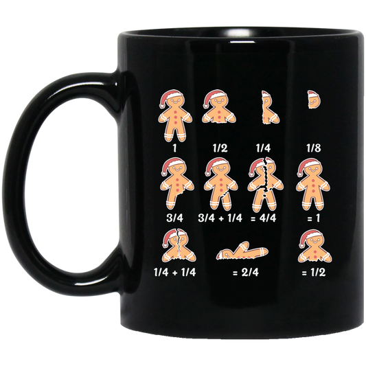 Cute Gingerbread, Funny Gingerbread, Merry Christ-math, Merry Christmas, Trendy Christmas Black Mug