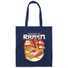 Cute Japanese Noodle Gift, Funny Anime Gift, Kawaii Powered By Ramen Canvas Tote Bag