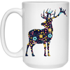 Floral Deer, Deer Silhouette, Flower Into A Deer White Mug