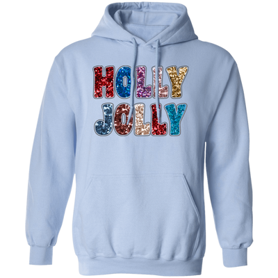 Holly Jolly, Sequin Holly Jolly, Blink Glitter Christmas, Merry Christmas, Trendy Christmas Pullover Hoodie