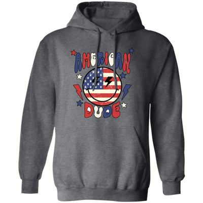 American Dude, Proud Of America, American Smile, Retro American Pullover Hoodie