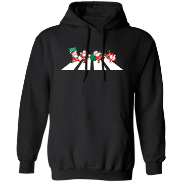 Santa Cross The Road, Santa Xmas, Cross On A Street Christmas Pullover Hoodie