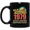 Hawaii 1979 Gift, Vintage 1979 Limited Gift, Retro 1979, Tropical Style Black Mug