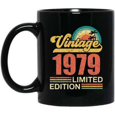 Hawaii 1979 Gift, Vintage 1979 Limited Gift, Retro 1979, Tropical Style Black Mug