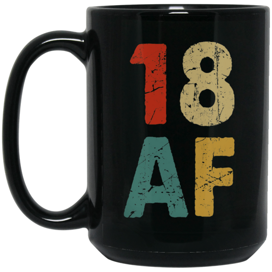 18th Birthday Gift Idea, Retro 18th Gift, Best Of 18th, 18 Vintage, Love 18 Black Mug