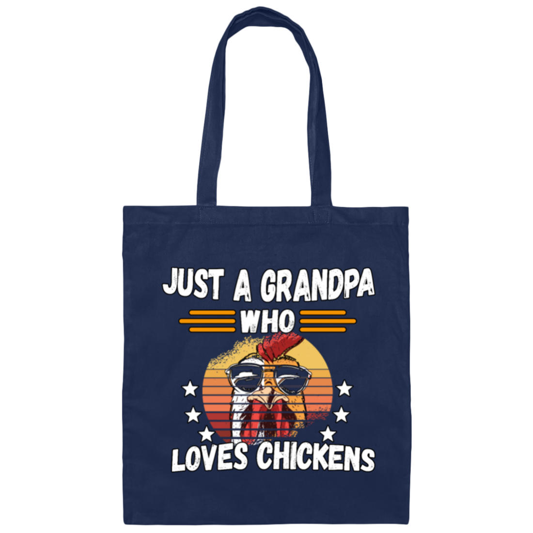 Just A Grandpa Who Loves Chicken Vintage Canvas Tote Bag