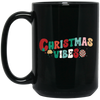 Christmas Vibes, Retro Christmas, Merry Christmas, Trendy Christmas Black Mug