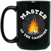 Master Of The Campfire, Camping Lover, Love Campfire, Retro Style Black Mug