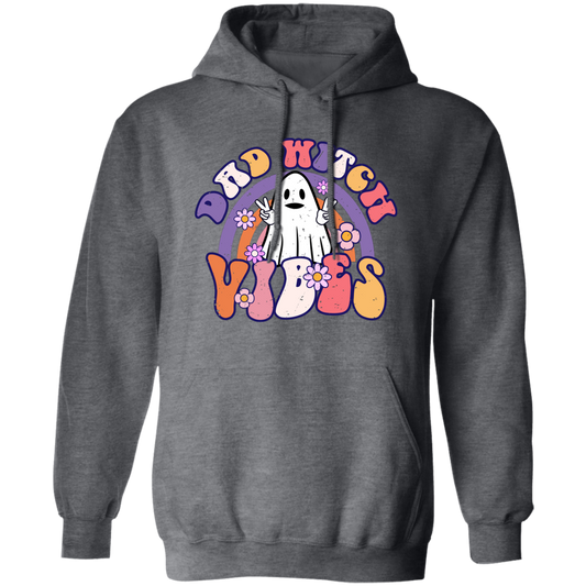 Dad Witch Vibes, Ghost Halloween, Groovy Halloween Pullover Hoodie