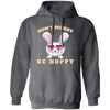 Don't Worry, Be Hoppy, Rabbit Wear Heart Glasses Pullover Hoodie